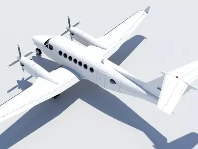 BE350 Executive Turboprop Static   Low-poly 3D model