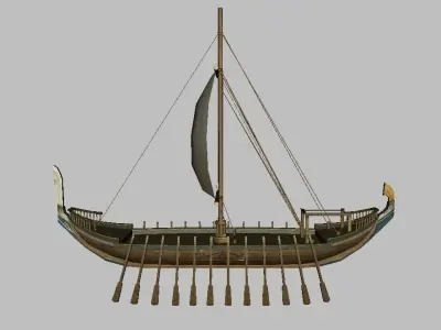 Boat Model viking ship - viking ship 3D model