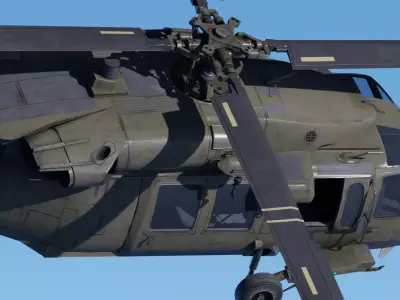 UH-60 Blackhawk Fully-Rigged Animated Game Ready 2 Skins Low-poly 3D model