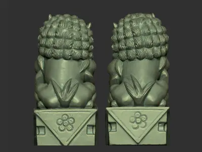 guardian lions 3D print model