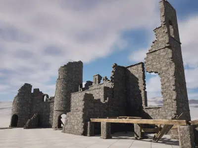 Ruined Castle Pack UNREAL ENGINE 5 Low-poly 3D model