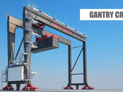 Gantry crane 3D model purchase