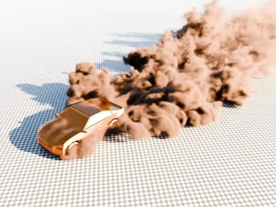 Animated Car VDB Dust Trail 3D model