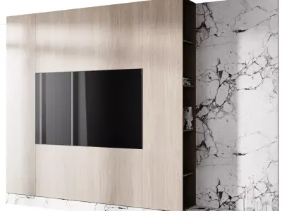 tv wall set 10 Free 3D model