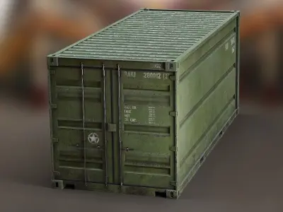 Industrial - Army Container PBR Low-poly 3D model