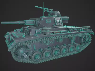 Panzer 3 Ausf J Low-poly 3D model