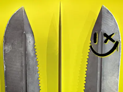 Knife Low-poly 3D model 3