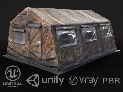 Military tent Low-poly 3D model purchase