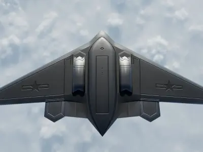 Chinese Aircraft bomber H-20 Low-poly 3D model