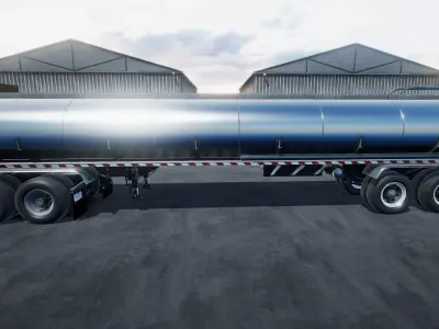 80s Semitruck Tanker unity asset Low-poly 3D model