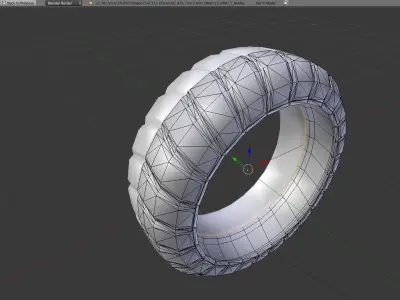 Futuristic Tire Low-Poly Version Low-poly 3D model