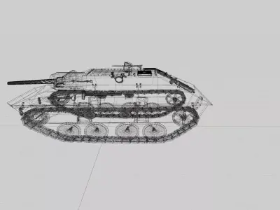 Hetzer WW2 German Tank Destroye 3D model