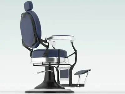 Alesso Professional Barber Chair blue 3D model