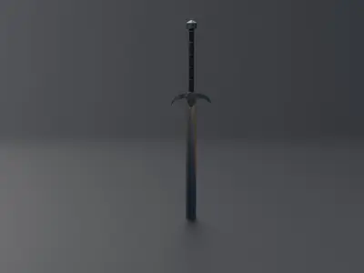 Battle sword Low-poly 3D model