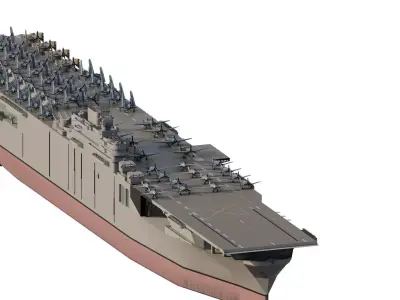 ww2 us navy aircraft carrier inspired by USS lexington cv-2 3D model