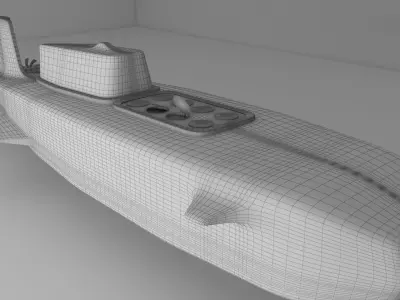 Submarine 3D Model with propellers 3D model