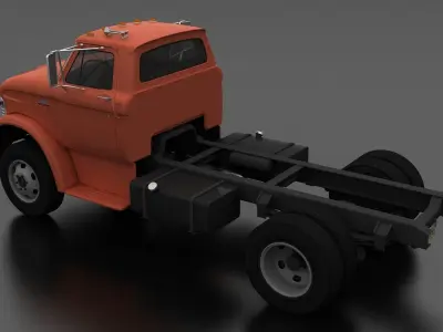 N-Series N-600 Truck Chassis 1963 Low-poly 3D model