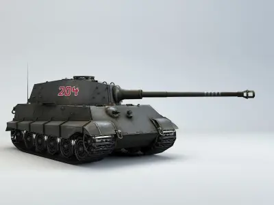 Low Poly Tiger II Ausf G heavy tank Low-poly 3D model