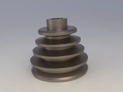 Step cone pulley  Free 3D model
