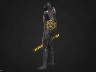 Sci fi character Low-poly 3D model