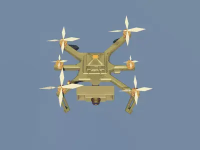 drone low poly for games Low-poly 3D model
