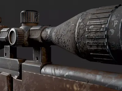 BROKEN RIFLE Free low-poly 3D model