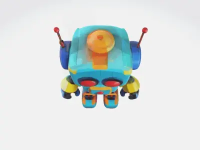 low-poly toy robot Low-poly 3D model