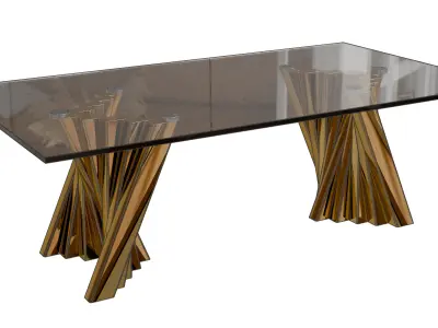 Glass Top Single Coffee Table Low-poly 3D model