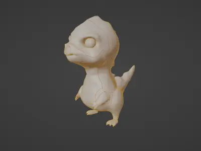 Cute dinosaur Low-poly 3D model