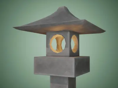 Japanese Stone Lantern Free low-poly 3D model