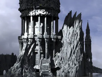 Mountain Castle Retreat 1 3D model