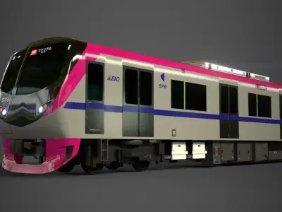 KEIO 5000 Commuter Train 3D Model Optimized-poly Low-poly 3D model