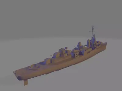 Uss Fletcher dd 445 battleship for RC 3D print model