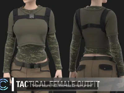 Tactical clothing Marvelous designer Clo 3D projects 3D Model Pack