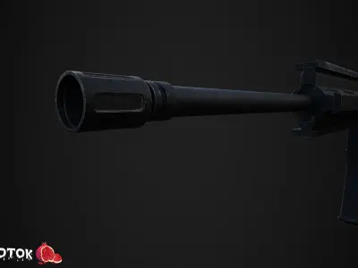Rifle ar - Free low-poly 3D model