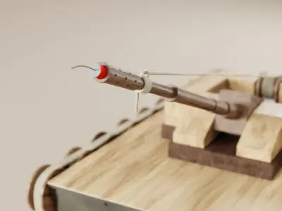 Wooden Toy Tank - Blender 3D Model Low-poly 3D model