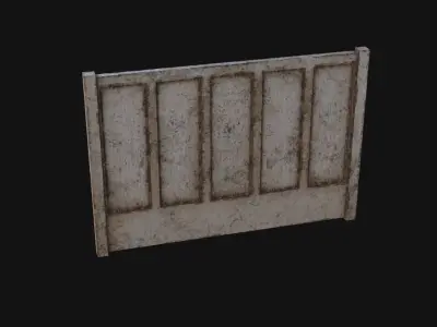 Concrete Fence Low-poly 3D model buy