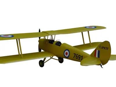 Tiger Moth Low-poly 3D model