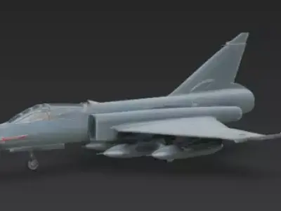 Heavy Payload Fighter Jet 3D Model Swing Wing Aircraft Low-poly 3D model