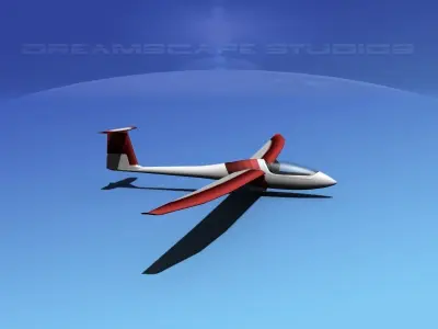 Venture Sailplane Low-poly 3D model 3