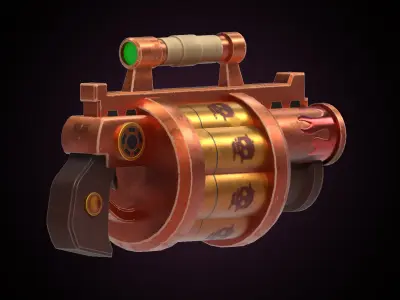 Stylized Fire Revolver 3D model