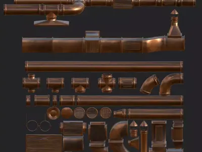 Air Ventilation Parts Low-poly 3D model