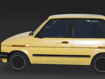 Realistic 80s Boxy Hatchback 3d model Low-poly 3D model