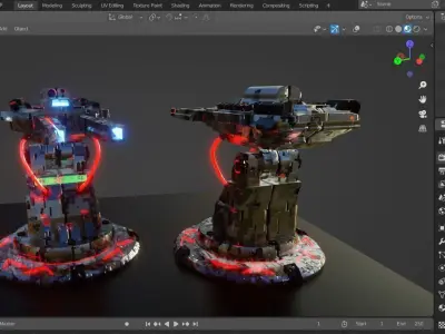 Alien game weapon Low-poly 3D model