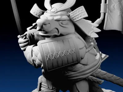 Pangolin Samurai Swordsman 3D print model