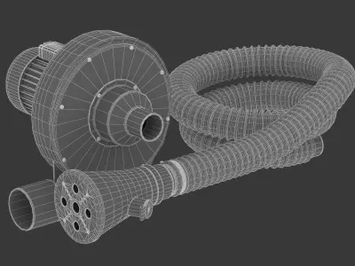 Garage Exhaust Fume Extractor 3D model