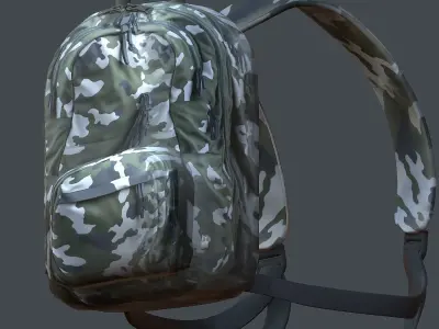 Backpack Camping Generic military human bag storqge baggage Low-poly 3D model order