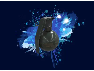 GRENADE 1 - M67 Tactical Grenade - 4K Game Ready Low-poly 3D model
