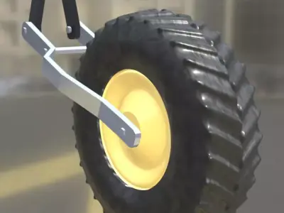 Framing vehicle tire Low-poly 3D model