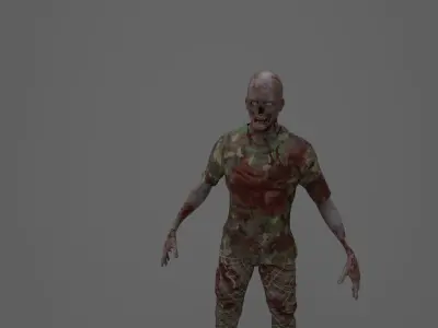 Zombie Man  Low-poly 3D model
